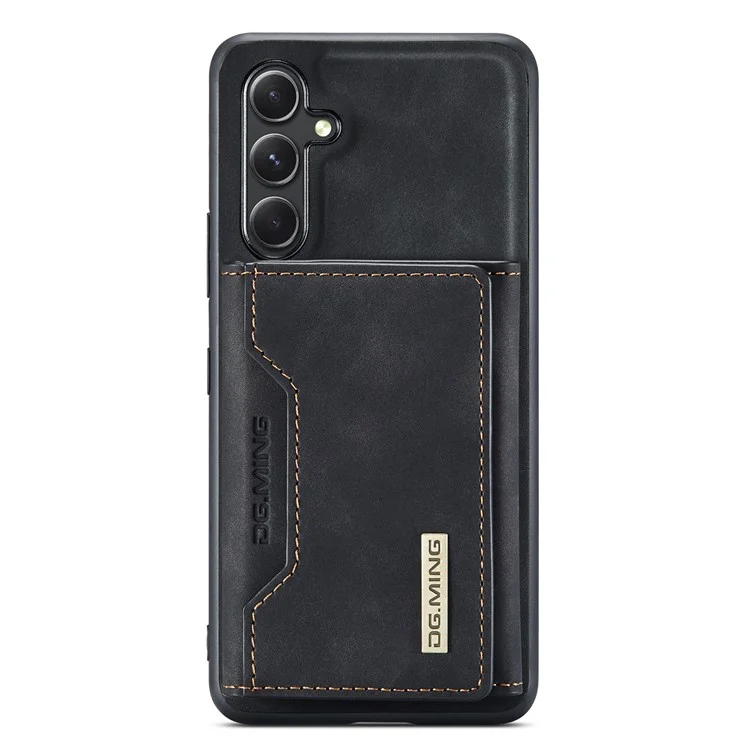 DG.MING M2 Series for Samsung Galaxy A34 5G Detachable Magnetic Phone Case PU Leather Coated PC+TPU Wallet Cover with Kickstand - Black-Cellmalls