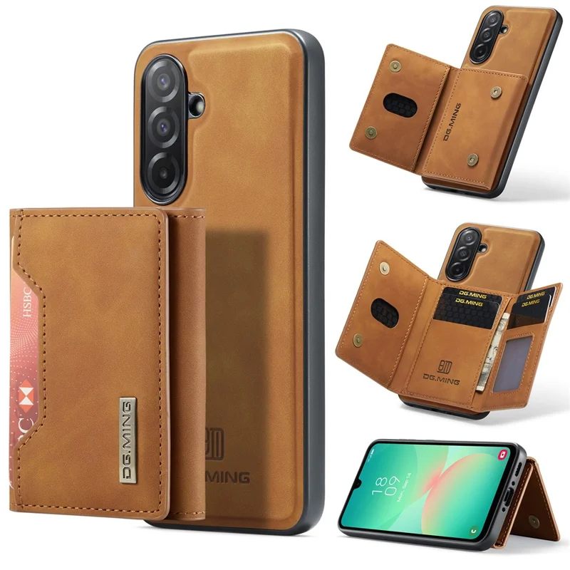 DG.MING M2 Series for Samsung Galaxy A26 5G Case PU + PC + TPU Phone Cover Detachable Wallet - Coffee-Cellmalls