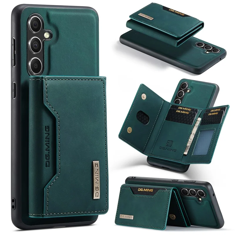 DG.MING M2 Series for Samsung Galaxy A15 4G / 5G Case Detachable 2-in-1 Wallet Phone Leather Back Cover - Black-Cellmalls