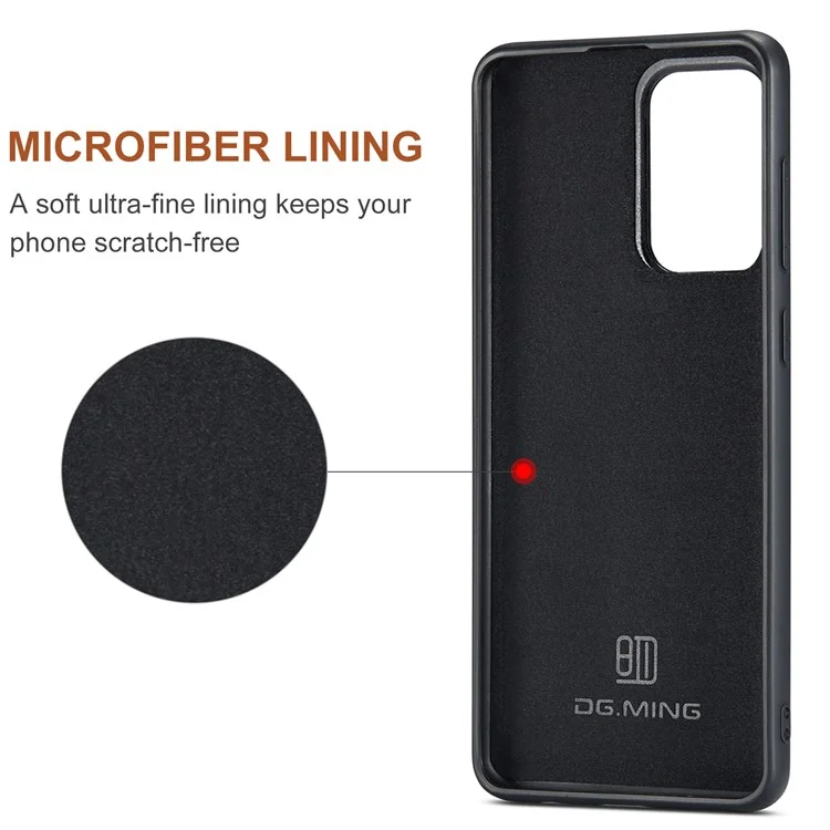 DG.MING M2 Series Detachable 2 in 1 Shockproof Wallet Phone Case Wireless Charging Phone Protective Cover for Samsung Galaxy A33 5G - Black-Cellmalls