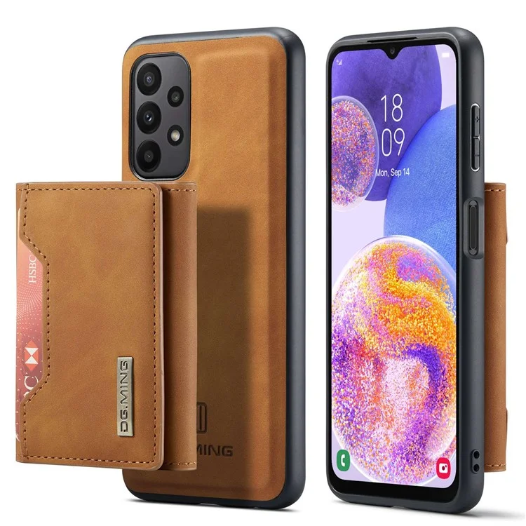 DG.MING M2 Series for Samsung Galaxy A23 5G (Global Version) / 4G Anti-scratch Anti-drop Wallet Style Magnetic 2-in-1 Phone Case Support Wireless Charging Shell - Green-Cellmalls