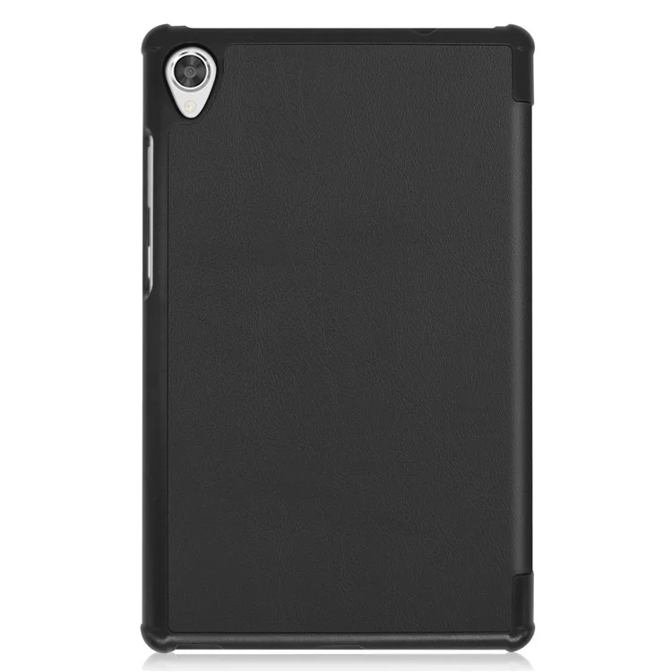 Stable Tri-fold Stand Stand Leather Tablet Covering Protection Case for Lenovo Tab M8 TB-8505X - Black-Cellmalls