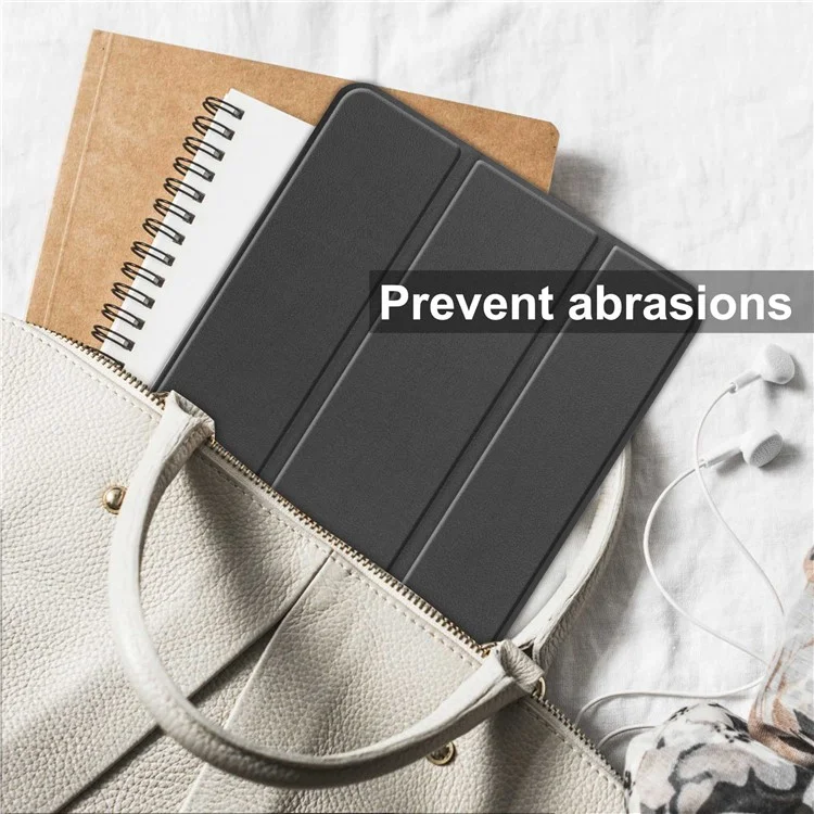 For Lenovo Tab P11 Gen 2 PU Leather Tri-fold Stand Tablet Shockproof Case Auto Wake / Sleep Full Protection Cover - Black-Cellmalls