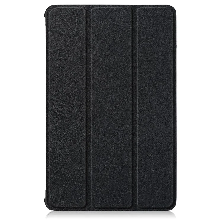 Narrow Bezel Tri-fold Auto-Sleep-and-Wake Smart Leather Stand Case with Anti-Shock Bumper for Lenovo Tab P11 TB-J606F / Tab P11 5G - Black-Cellmalls