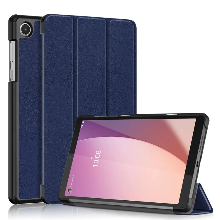 For Lenovo Tab M8 (4th Gen) 2024 TB-301XU / M8 (4th Gen) 2023 TB-300FU Tri-Fold Stand Solid Color PU Leather Tablet Cover - Black-Cellmalls