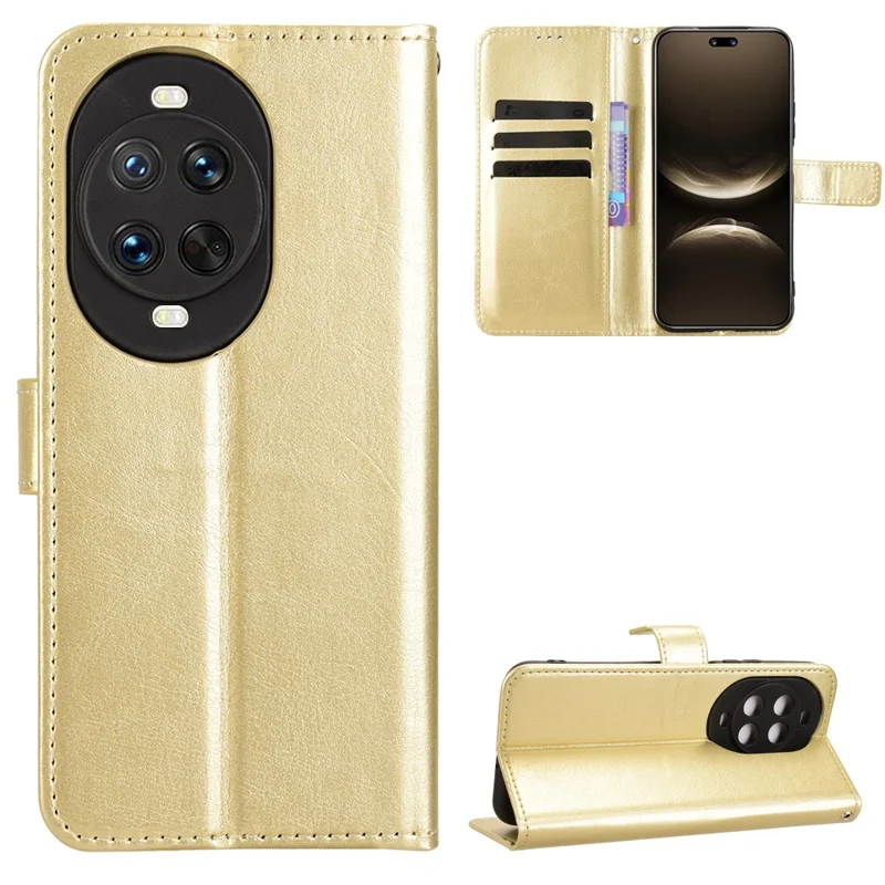 For Huawei nova 14 5G PU Leather Case with Strap Crazy Horse Texture Phone Wallet Cover - Black-Cellmalls