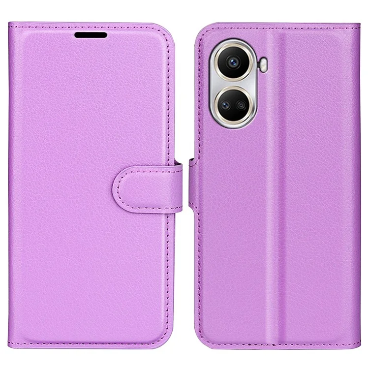 For Huawei nova 10 SE 4G Phone Case with Stand Wallet Litchi Texture PU Leather Folio Flip Magnetic Clasp Anti-scratch Smartphone Cover - Black-Cellmalls