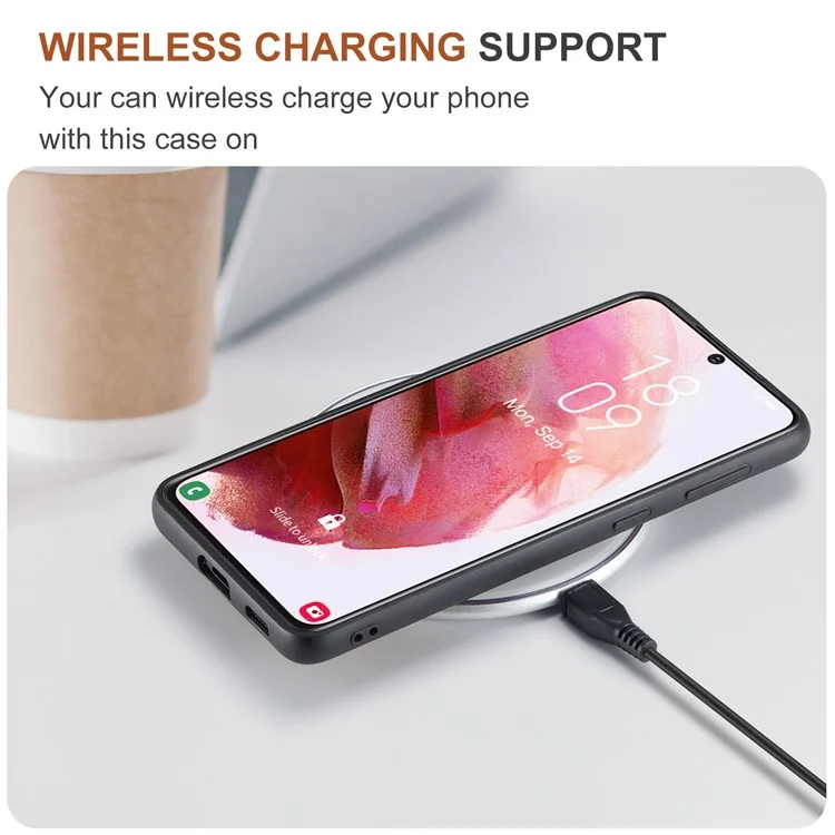 DG.MING M2 Series for Samsung Galaxy S22 5G Magnetic 2-in-1 Wallet Shockproof Phone Case Support Wireless Charging Shell - Black-Cellmalls