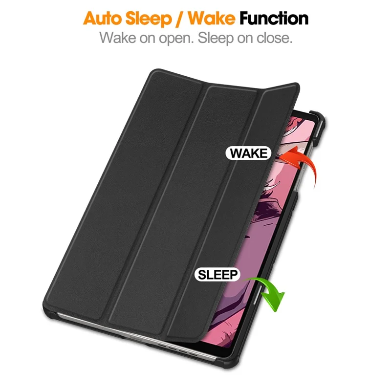 For Lenovo Legion Y700 (2023) / Tab Gen 2 Tri-Fold Stand Leather Case Tablet Cover - Black-Cellmalls