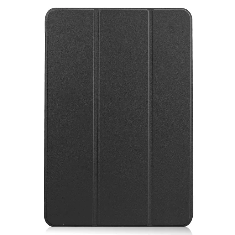 Litch Skin PU Leather Tri-fold Stand Shell for Lenovo Chromebook Duet Tablet Case - Black-Cellmalls