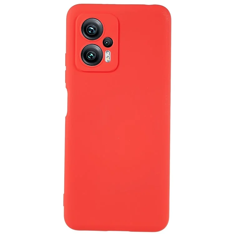 For Xiaomi Redmi Note 11T Pro 5G / Note 11T Pro+ 5G / Poco X4 GT 5G / Redmi K50i 5G TPU Phone Case Arc Edge 2.0mm Thick  Liquid Silicone Texture  Shockproof Cover - Black-Cellmalls