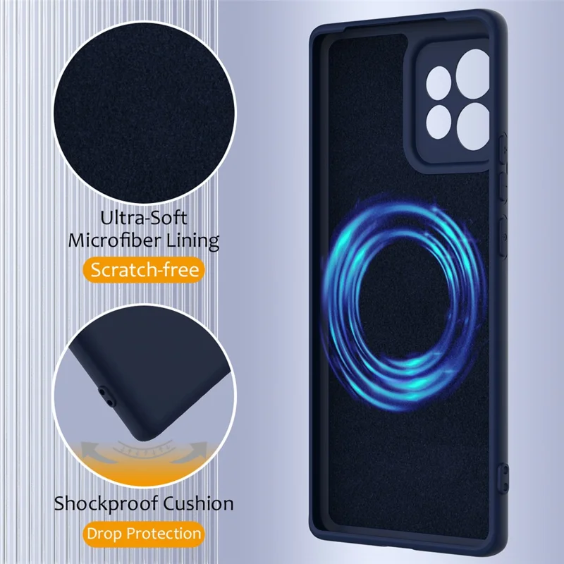 Liquid Silicone Case For Motorola Edge 40 Pro 5G  /  Edge+ (2023)  /  Moto X40 5G Compatible with MagSafe Phone Cover with Lanyard - Dark Blue-Cellmalls