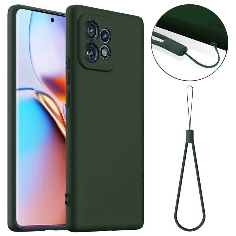 Liquid Silicone Case For Motorola Edge 40 Pro 5G  /  Edge+ (2023)  /  Moto X40 5G Compatible with MagSafe Phone Cover with Lanyard - Dark Blue-Cellmalls