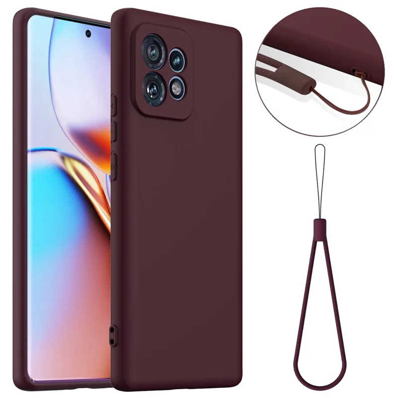 Liquid Silicone Case For Motorola Edge 40 Pro 5G  /  Edge+ (2023)  /  Moto X40 5G Compatible with MagSafe Phone Cover with Lanyard - Dark Blue-Cellmalls