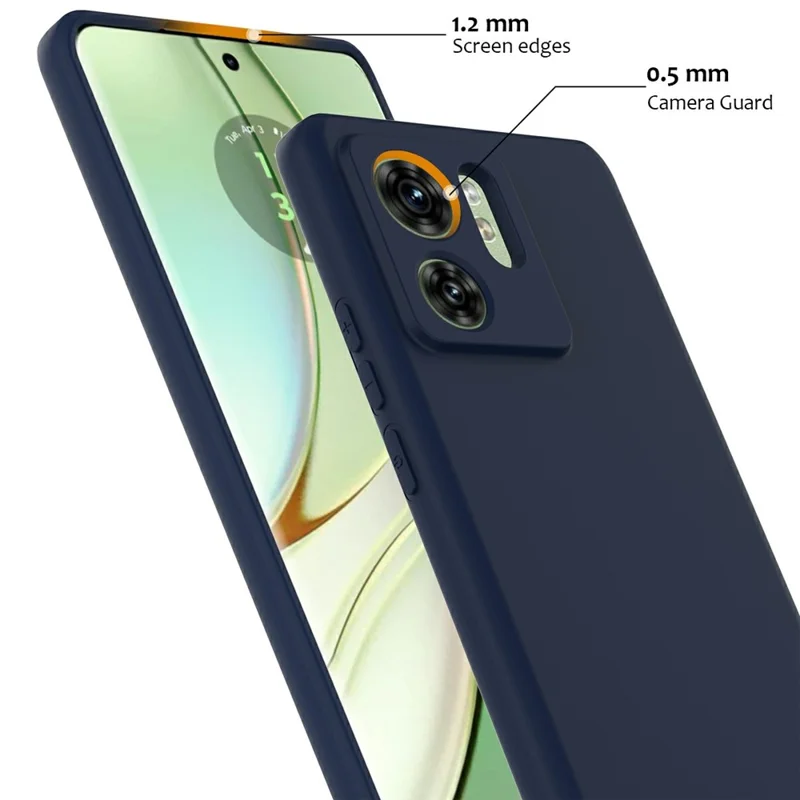 For Motorola Edge (2023) 5G Case Compatible with MagSafe Liquid Silicone Phone Cover with Lanyard - Dark Blue-Cellmalls