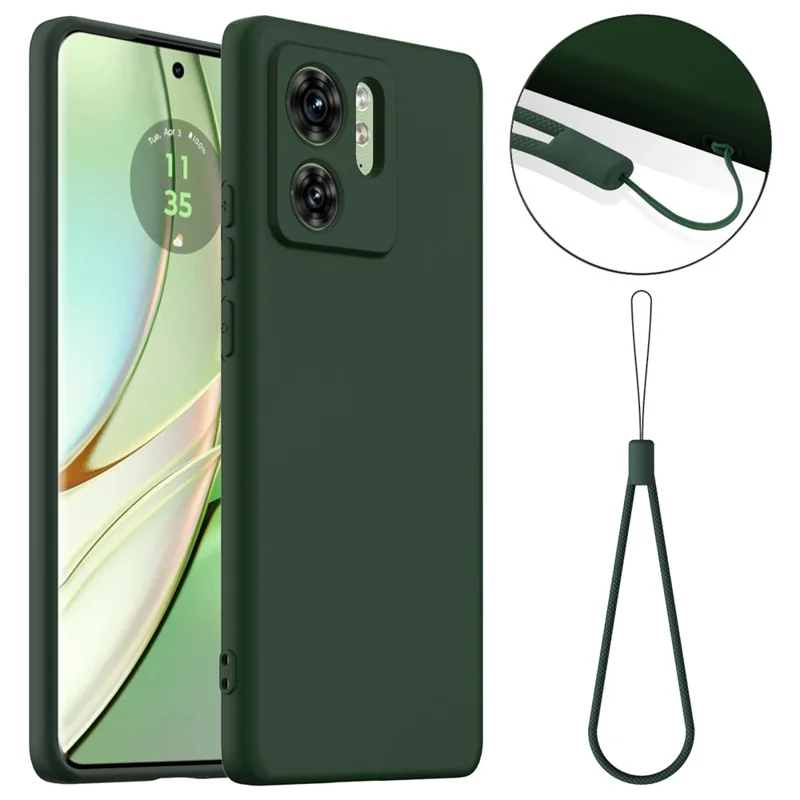 For Motorola Edge 40 5G Case Compatible with MagSafe Anti-Drop Liquid Silicone Phone Cover with Lanyard - Black-Cellmalls