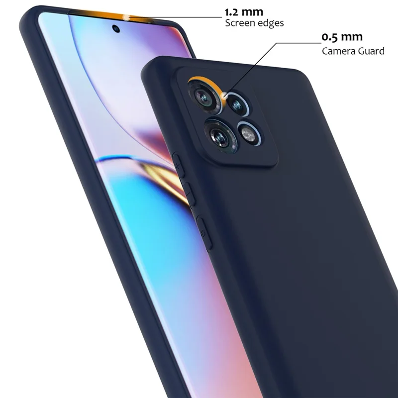 Liquid Silicone Case For Motorola Edge 40 Pro 5G  /  Edge+ (2023)  /  Moto X40 5G Compatible with MagSafe Phone Cover with Lanyard - Dark Blue-Cellmalls