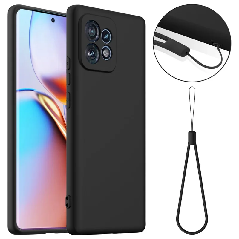 Liquid Silicone Case For Motorola Edge 40 Pro 5G  /  Edge+ (2023)  /  Moto X40 5G Compatible with MagSafe Phone Cover with Lanyard - Dark Blue-Cellmalls