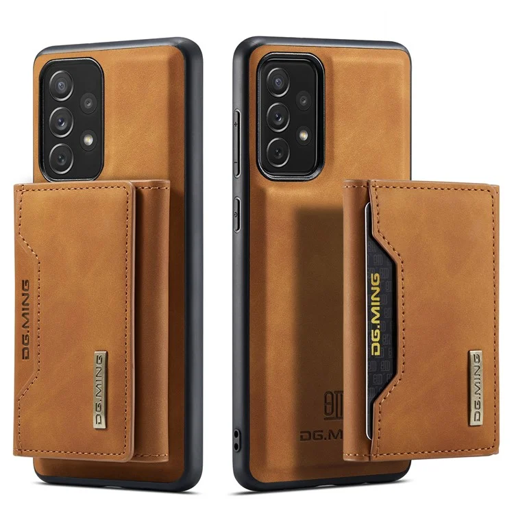 DG.MING M2 Series Detachable Wallet Phone Case 2-in-1 Wireless Charging All-Inclusive Hybrid Phone Protector for Samsung Galaxy A73 5G - Black-Cellmalls