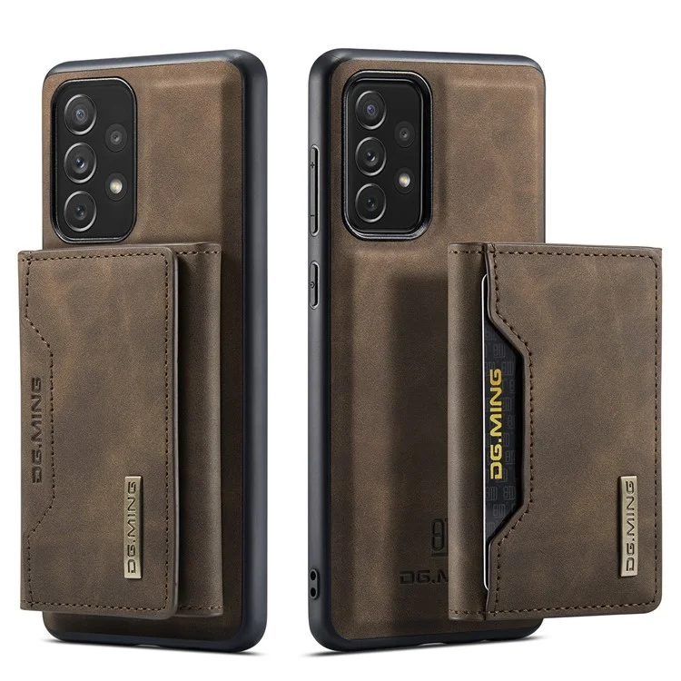 DG.MING M2 Series Detachable Wallet Phone Case 2-in-1 Wireless Charging All-Inclusive Hybrid Phone Protector for Samsung Galaxy A73 5G - Black-Cellmalls