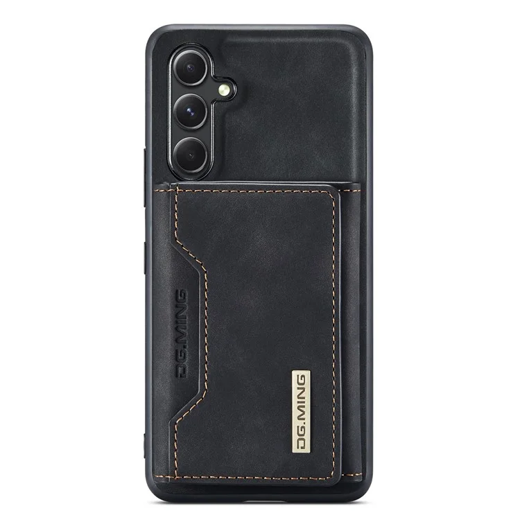 DG.MING M2 Series for Samsung Galaxy A54 5G PU Leather Coated PC+TPU Phone Case Detachable Wallet Back Kickstand Cover - Black-Cellmalls