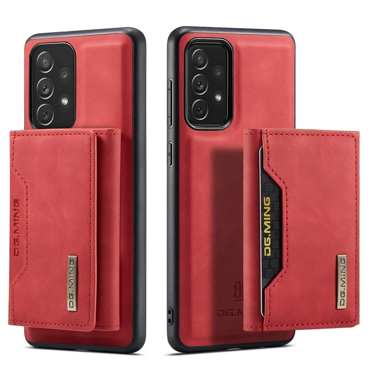 DG.MING M2 Series Detachable Wallet Phone Case 2-in-1 Wireless Charging All-Inclusive Hybrid Phone Protector for Samsung Galaxy A73 5G - Black-Cellmalls