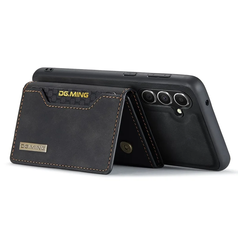 DG.MING M2 Series for Samsung Galaxy S25 Case PU+PC+TPU Phone Cover Detachable Wallet - Black-Cellmalls
