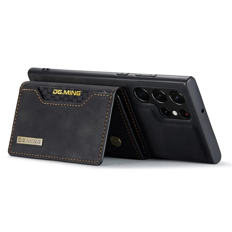 DG.MING M2 Series for Samsung Galaxy S25 Ultra Case PU+PC+TPU Phone Cover Detachable Wallet - Black-Cellmalls