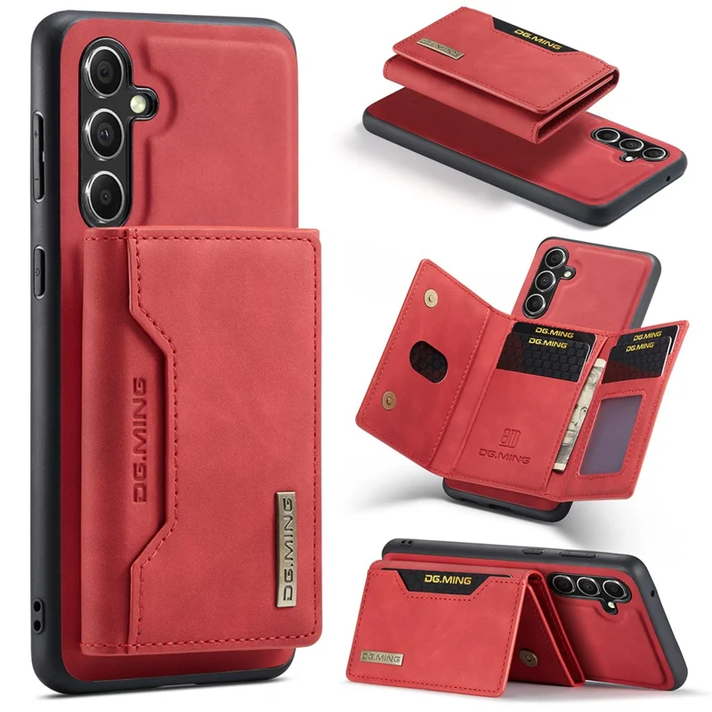 DG.MING M2 Series for Samsung Galaxy S25+ Case PU+PC+TPU Phone Cover Detachable Wallet - Black-Cellmalls