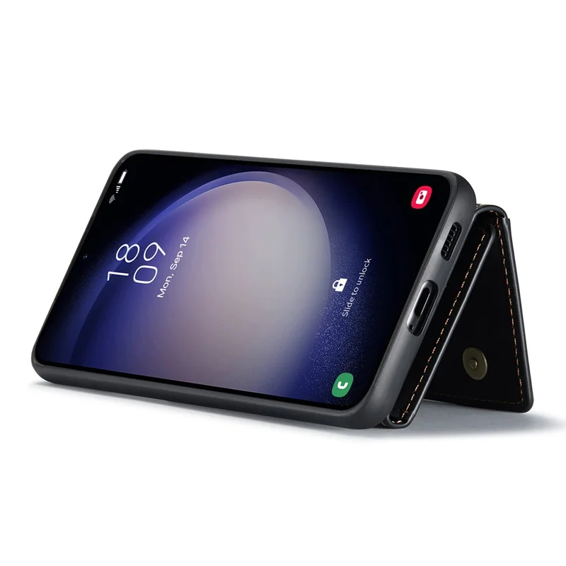 DG.MING M2 Series for Samsung Galaxy S25+ Case PU+PC+TPU Phone Cover Detachable Wallet - Black-Cellmalls