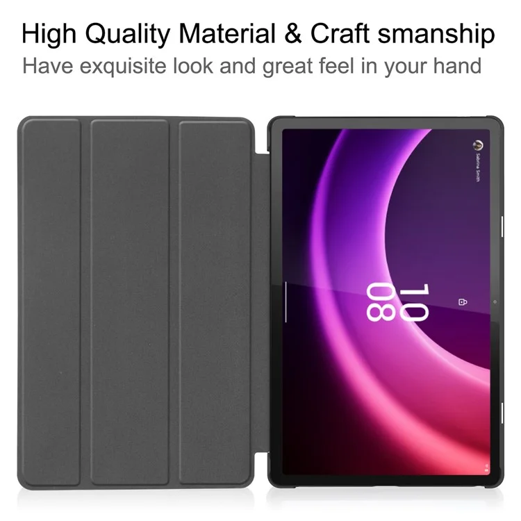 For Lenovo Tab P11 Gen 2 PU Leather Tri-fold Stand Tablet Shockproof Case Auto Wake / Sleep Full Protection Cover - Black-Cellmalls