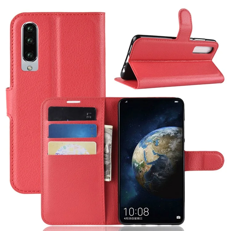 Litchi Texture Wallet Stand Leather Protective Case for Huawei P30 - Black-Cellmalls