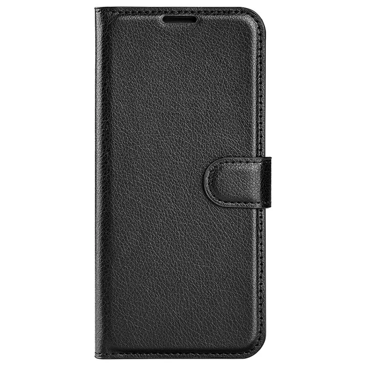 For Huawei P60 PU Leather Phone Stand Case Litchi Texture Wallet Phone Cover - Black-Cellmalls