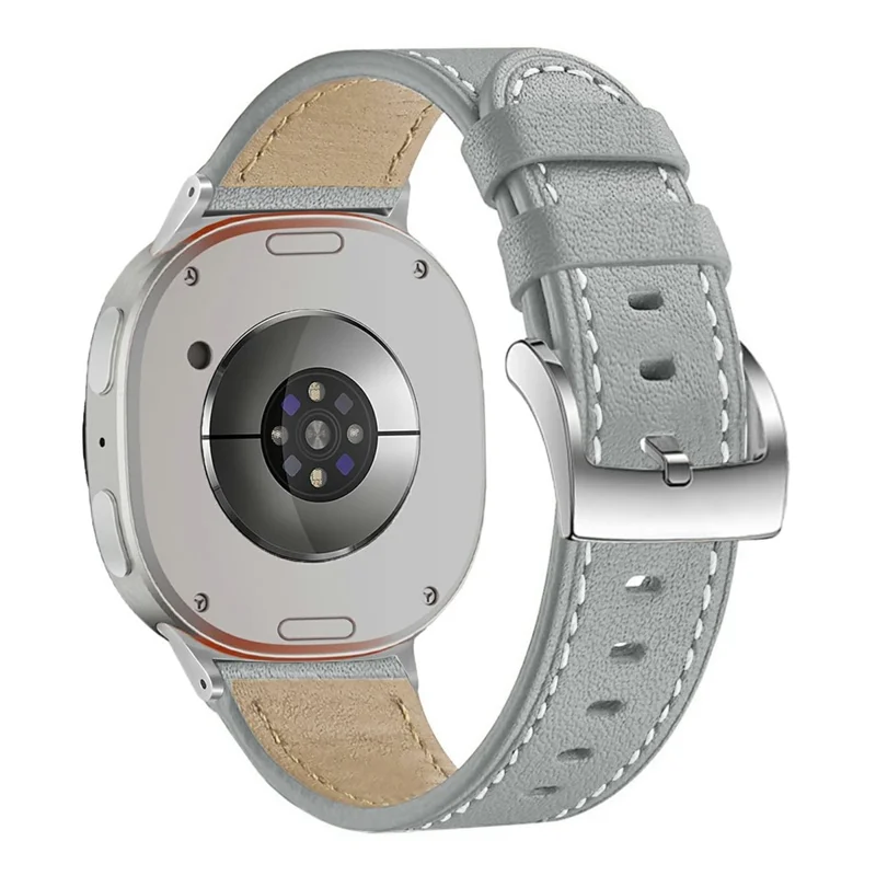 Watch Band for Samsung Galaxy Watch8 44mm / 40mm / Watch8 Classic 46mm Round-tail Genuine Cow Leather Strap - Black-Cellmalls