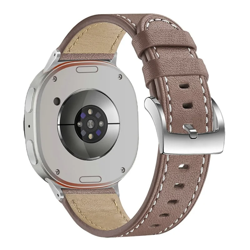 Watch Band for Samsung Galaxy Watch8 44mm / 40mm / Watch8 Classic 46mm Round-tail Genuine Cow Leather Strap - Black-Cellmalls