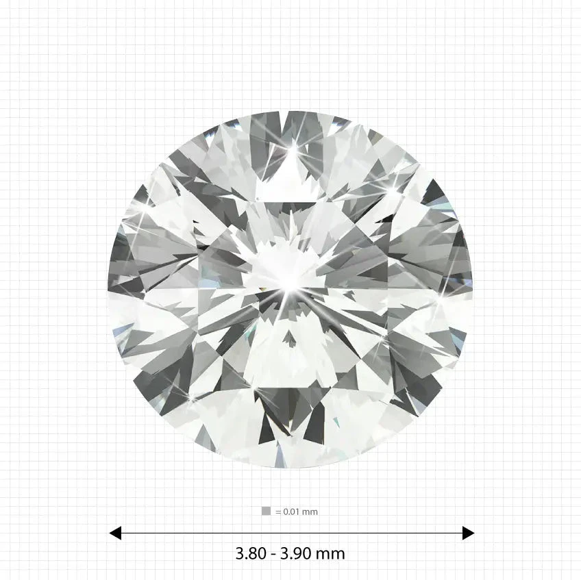 Melee diamonds price 3.80 - 3.90 mm (0.23 Ct.) White Round Melee