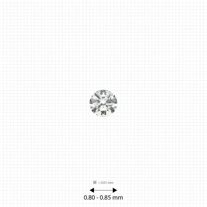 Melee diamonds price 0.80 - 0.85 mm (0.0025 Ct.) White Round Melee