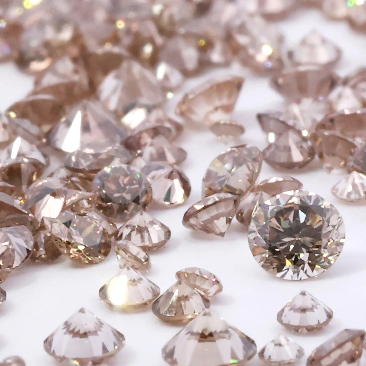 GIA Screened Melee Diamonds, 0.03ct - 0.08ct Range Champagne Melee Diamond