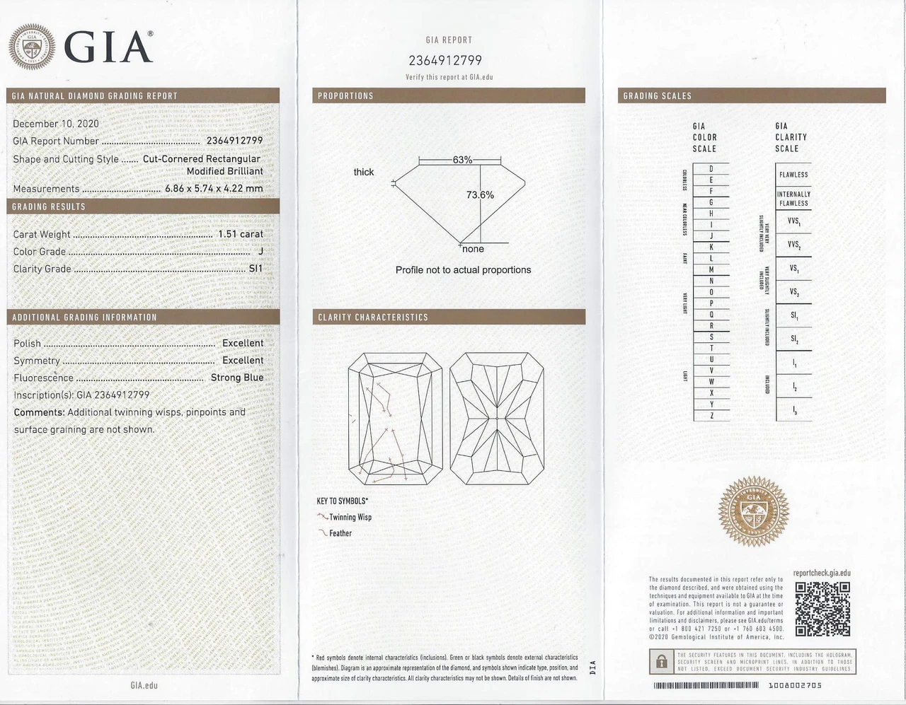 1.5 CARAT RADIANT CUT DIAMOND GIA CERTIFIED J SI1 LOOSE NATURAL ENGAGEMENT 1.5ct