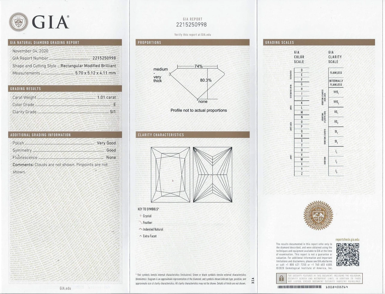 1 CARAT GIA CERTIFIED E SI1 DIAMOND PRINCESS RADIANT CUT NATURAL LOOSE ELONGATED