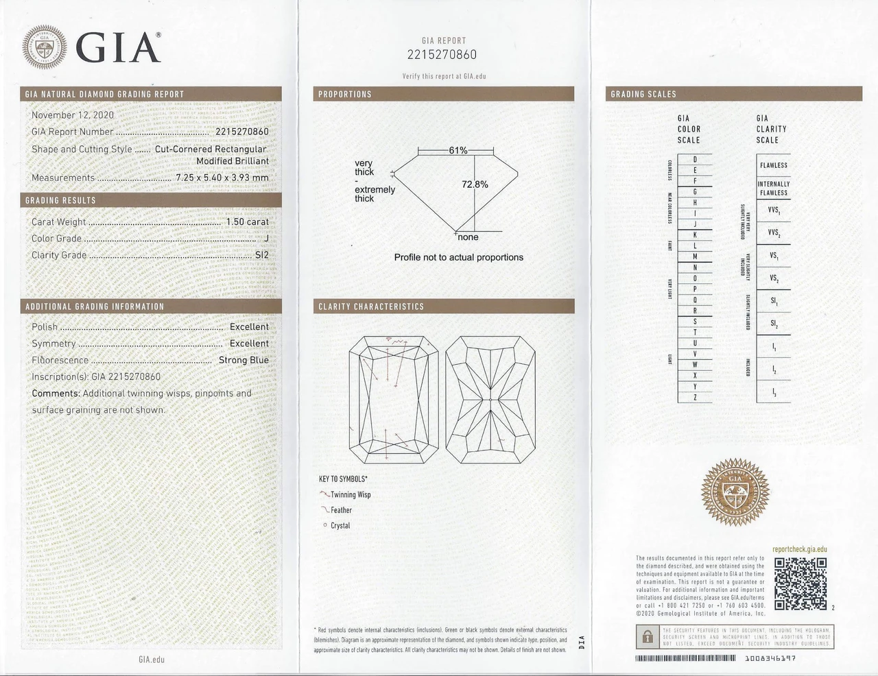 1.5ct RADIANT CUT DIAMOND GIA CERTIFIED J SI2 NATURAL LOOSE ENGAGEMENT 1.5 CARAT