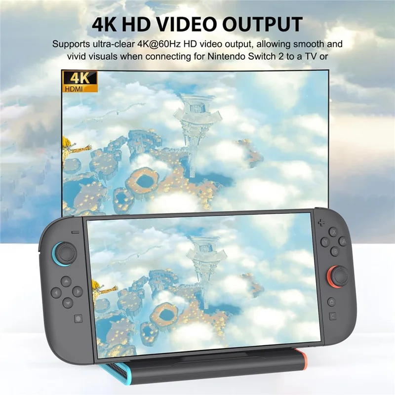 HONSON HS-SW2026 For Nintendo Switch 2 Mini 4K 60Hz HD Video Converter Dock with Ethernet PD USB3.0 Port-Cellmalls