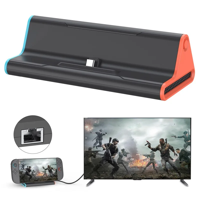 HONSON HS-SW2026 For Nintendo Switch 2 Mini 4K 60Hz HD Video Converter Dock with Ethernet PD USB3.0 Port-Cellmalls