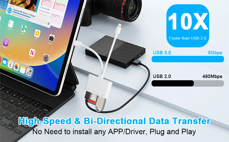 NK-104pro USB-C / 8-pin Card Reader 4 in 2 Camera Memory Card Reader SD+TF+USB OTG+USB-C Adapter-Cellmalls