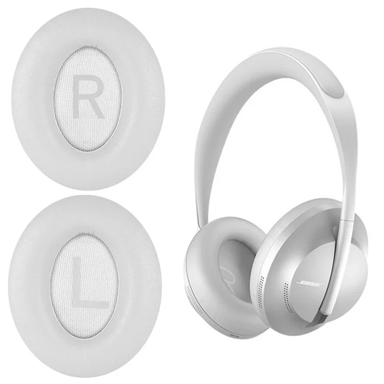 For Bose 700/NC700 Bluetooth-compatible Headphone 1 Pair Replacement Protein Leather Earpads Ear Cushions - White-Cellmalls