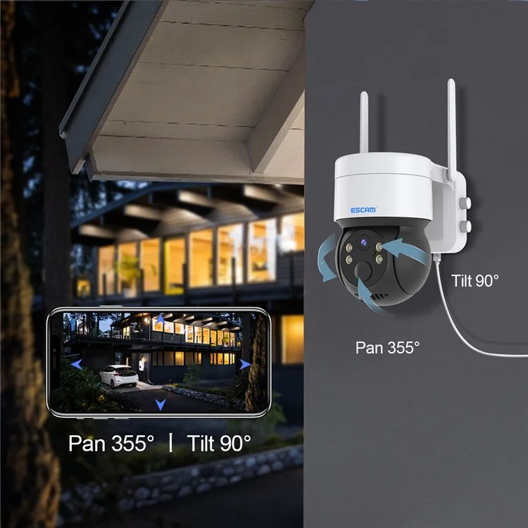 ESCAM QF170 2MP PIR Motion Detection WiFi Two-way Voice Rechargeable Camera Night Vision Security IP Camera Support Cloud Storage-Cellmalls