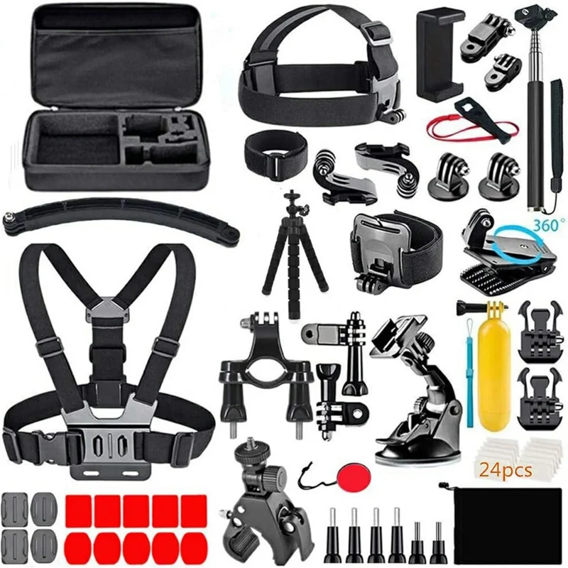 71 in 1 Action Camera Accessories Kit Chest Head Strap Selfie Stick Floating Handle Set for GoPro / DJI / Insta360-Cellmalls