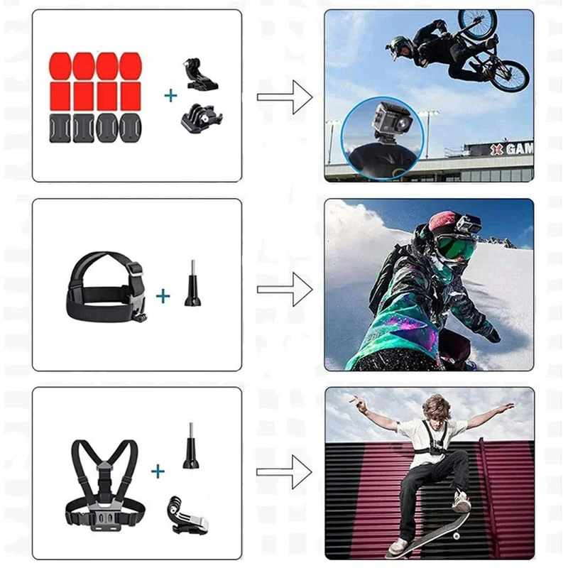 71 in 1 Action Camera Accessories Kit Chest Head Strap Selfie Stick Floating Handle Set for GoPro / DJI / Insta360-Cellmalls