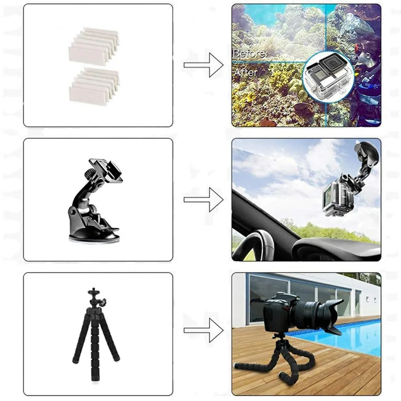 71 in 1 Action Camera Accessories Kit Chest Head Strap Selfie Stick Floating Handle Set for GoPro / DJI / Insta360-Cellmalls