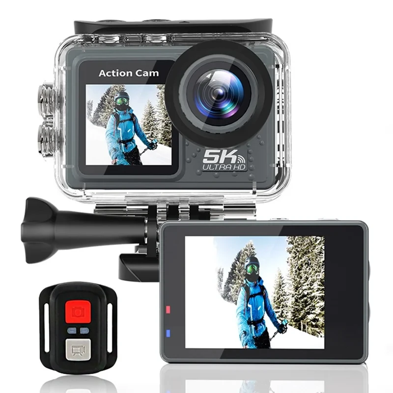 F300AAR-G Action Camera 24MP 5K Ultra HD 30m Waterproof Outdoor Sports Camera with Remote Control-Cellmalls